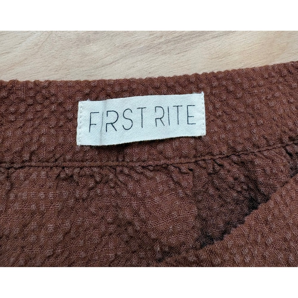First Rite Rust Brown Textured Pleated Midi Skirt Pockets High Waist S
Linen‎ - Picture 6 of 11